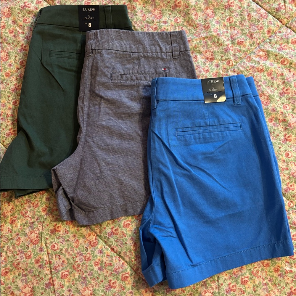 Set of 3 Women's Shorts J.Crew and Tommy Hilfiger size 8 - 2 NWT, 1 NWOT